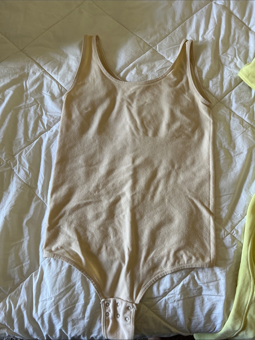 Sleeveless Shapewear Bodysuit in Light Beige - Seamless Scoop Neck